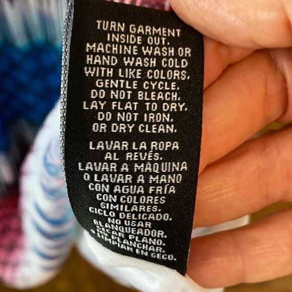 Sharagano M Blue Orange Smocked Stretch Wide Stripe Long Sleeve Dress - Picture 10 of 11